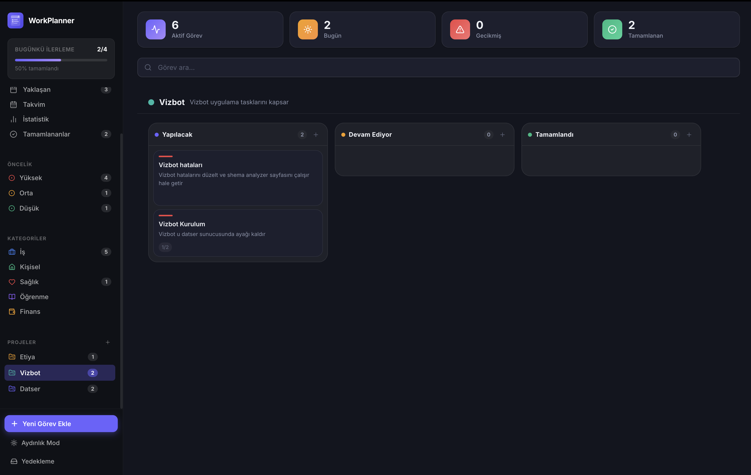 Kanban tahtası